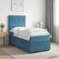 Preview: LED Boxspringbett mit Matratze Blau 90 x 190 cm Samt