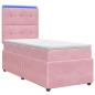 Preview: LED Boxspringbett mit Matratze Rosa 90 x 200 cm Samt