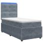 Preview: LED Boxspringbett mit Matratze Dunkelgrau 100 x 200 cm Samt