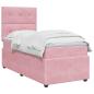 Preview: LED Boxspringbett mit Matratze Rosa 100 x 200 cm Samt