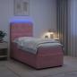 Preview: LED Boxspringbett mit Matratze Rosa 100 x 200 cm Samt