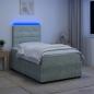 Preview: ARDEBO.de - LED Boxspringbett mit Matratze Hellgrau 120 x 200 cm Samt