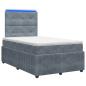 Preview: LED Boxspringbett mit Matratze Dunkelgrau 120 x 200 cm Samt