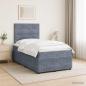 Preview: LED Boxspringbett mit Matratze Dunkelgrau 120 x 200 cm Samt
