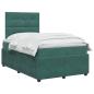 Preview: LED Boxspringbett mit Matratze Dunkelgrün 120 x 200 cm Samt