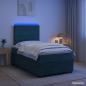Preview: LED Boxspringbett mit Matratze Dunkelgrün 120 x 200 cm Samt