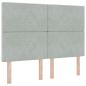 Preview: LED Boxspringbett mit Matratze Hellgrau 140 x 190 cm Samt