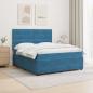 Preview: ARDEBO.de - LED Boxspringbett mit Matratze Blau 140 x 190 cm Samt