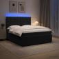 Preview: ARDEBO.de - LED Boxspringbett mit Matratze Schwarz 140 x 200 cm Samt