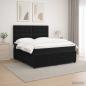 Preview: LED Boxspringbett mit Matratze Schwarz 140 x 200 cm Samt