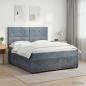 Preview: LED Boxspringbett mit Matratze Dunkelgrau 160 x 200 cm Samt