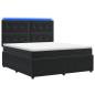 Preview: LED Boxspringbett mit Matratze Schwarz 180 x 200 cm Samt