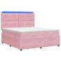 Preview: LED Boxspringbett mit Matratze Rosa 180 x 200 cm Samt