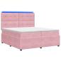 Preview: LED Boxspringbett mit Matratze Rosa 200 x 200 cm Samt