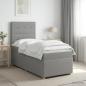 Preview: LED Boxspringbett mit Matratze Hellgrau 90 x 190 cm Stoff