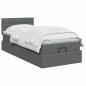 Preview: Ottoman Bett mit Matratze Dunkelgrau 80 x 200 cm Stoff