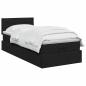 Preview: Ottoman Bett mit Matratze Schwarz 90 x 190 cm Stoff
