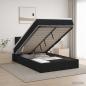 Preview: ARDEBO.de - Ottoman Bett mit Matratze Schwarz 120 x 200 cm Stoff