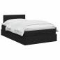 Preview: Ottoman Bett mit Matratze Schwarz 120 x 200 cm Stoff
