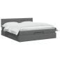 Preview: Ottoman Bett mit Matratze Dunkelgrau 160 x 200 cm Stoff