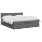 Preview: Ottoman Bett mit Matratze Dunkelgrau 200 x 200 cm Stoff