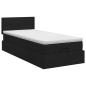 Preview: Ottoman Bett mit Matratze Schwarz 100 x 200 cm Stoff
