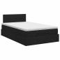 Preview: Ottoman Bett mit Matratze Schwarz 120 x 200 cm Stoff