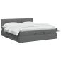 Preview: Ottoman Bett mit Matratze Dunkelgrau 140 x 190 cm Stoff