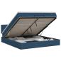 Preview: Ottoman Bett mit Matratze mit Kopfteil Blau 140 x 190 cm Stoff