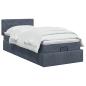 Preview: Ottoman Bett mit Matratze Dunkelgrau 80 x 200 cm Samt