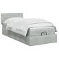Preview: Ottoman Bett mit Matratze Hellgrau 100 x 200 cm Samt