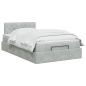 Preview: Ottoman Bett mit Matratze Hellgrau 120 x 200 cm Samt