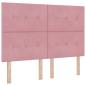 Preview: Ottoman Bett mit Matratze mit Kopfteil Rosa 140 x 200 cm Samt