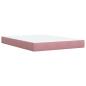 Preview: Ottoman Bett mit Matratze mit Kopfteil Rosa 140 x 200 cm Samt