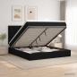 Preview: ARDEBO.de - Ottoman Bett mit Matratze Schwarz 180 x 200 cm Samt