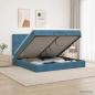 Preview: ARDEBO.de - Ottoman Bett mit Matratze Dunkelblau 200 x 200 cm Samt