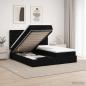 Preview: ARDEBO.de - Ottoman Bett mit Matratze mit Kopfteil 2 stk. Schwarz Stoff