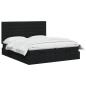 Preview: Ottoman Bett mit Matratze mit Kopfteil 2 stk. Schwarz Stoff