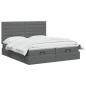 Preview: Ottoman Bett mit Matratze mit Kopfteil 2 stk. Dunkelgrau Stoff