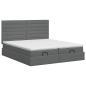 Preview: Ottoman Bett mit Matratze mit Kopfteil 2 stk. Dunkelgrau Stoff