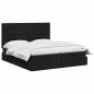 Preview: Ottoman Bett mit Matratze mit Kopfteil 2 Stk. Schwarz Stoff