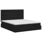 Preview: Ottoman Bett mit Matratze mit Kopfteil 2 Stk. Schwarz Stoff
