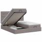 Preview: Ottoman Bett mit Matratze mit Kopfteil 2 Stk. Taupe Stoff
