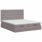 Preview: Ottoman Bett mit Matratze mit Kopfteil 2 Stk. Taupe Stoff