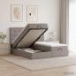 Preview: ARDEBO.de - Ottoman Bett mit Matratze mit Kopfteil 2 Stk. Taupe Stoff