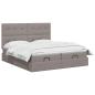 Preview: Ottoman Bett mit Matratze mit Kopfteil 2 Stk. Taupe Stoff