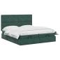 Preview: Ottoman Bett mit Matratze mit Kopfteil 2 stk. Dunkelgrün Samt