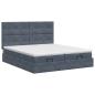 Preview: Ottoman Bett mit Matratze mit Kopfteil 2 Stk. Dunkelgrau Samt