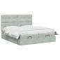 Preview: Ottoman Bett mit Matratze mit Kopfteil 2 Stk. Hellgrau Samt