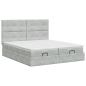 Preview: Ottoman Bett mit Matratze mit Kopfteil 2 Stk. Hellgrau Samt